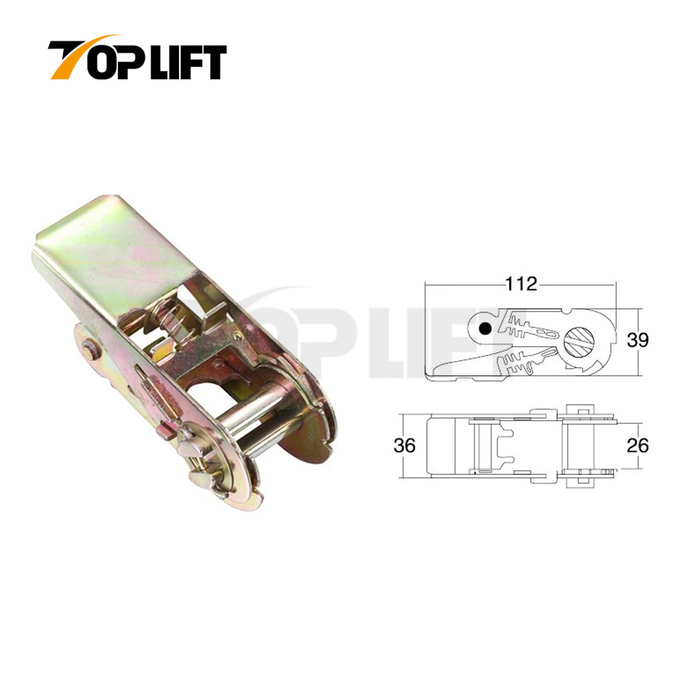 1'' Cargo Lashing Belts Heavy Duty Ratchet Strap Ratchet Tie Down Buckle