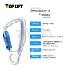  Auto-Locking Climbing Hardware Twist Lock Aluminum Carabiner W/ Captive Eye