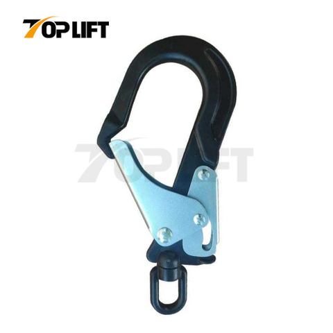 Aluminium Double Action Pin Opening Eye Swivel Scaffold Hook with Fall Indicator