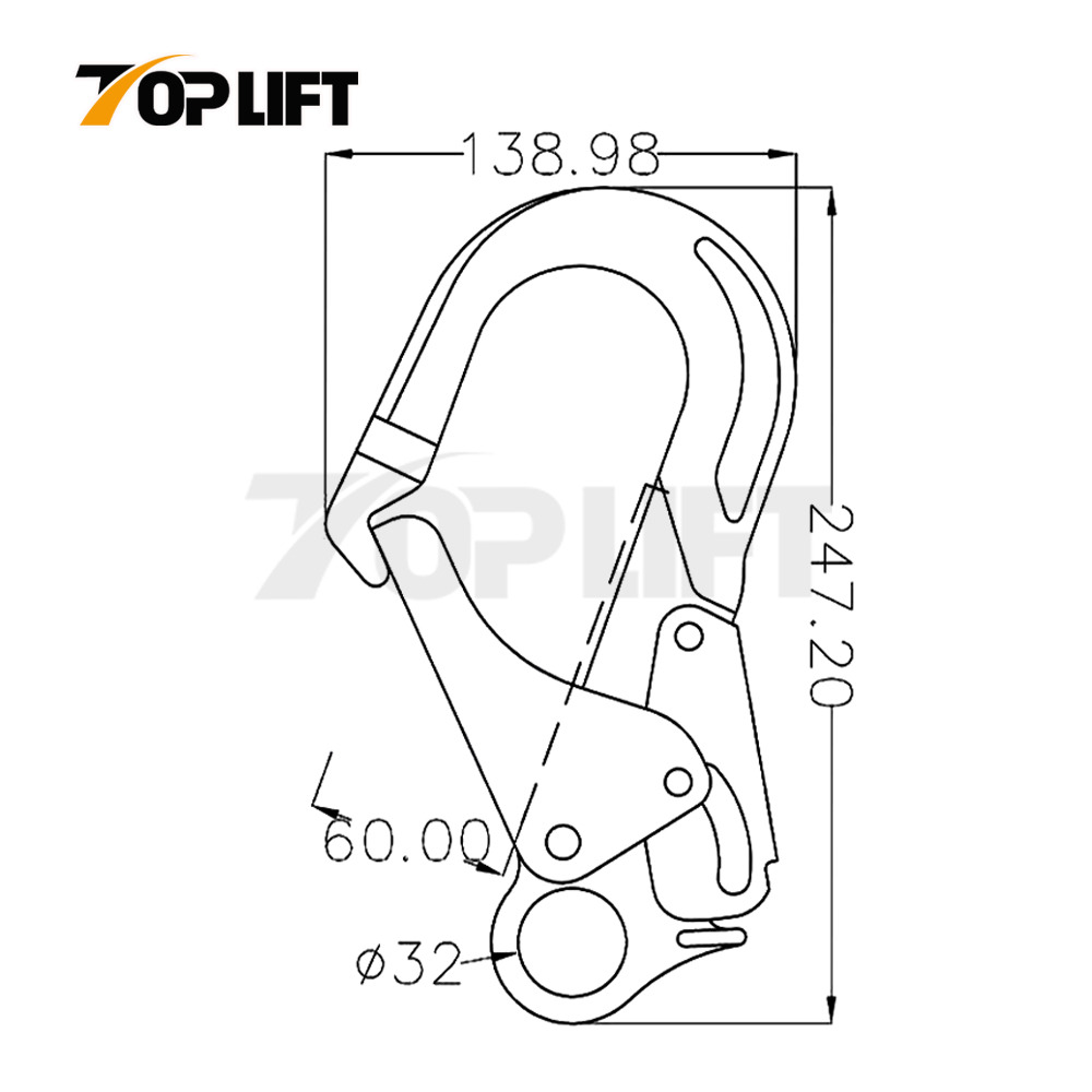Double-Locking Aluminum Alloy Safety Scaffold Hook Meets ANSI Z359.12