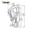 Steeel Locking Rope Clip Forged Aluminum Alloy Carabiner Snap Hook ANSI Z359.1