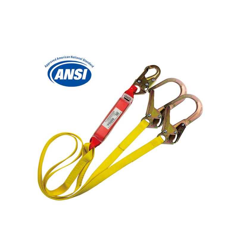 ANSI Certified Safety Double Lanyard with Energy Absorber High Strength