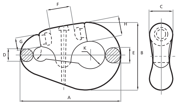 pear shaped end shackle