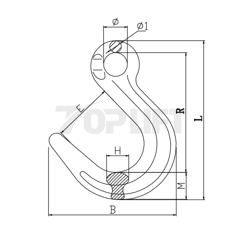 Grade 100 Eye Sling Hook Large Open Hook Container Hook