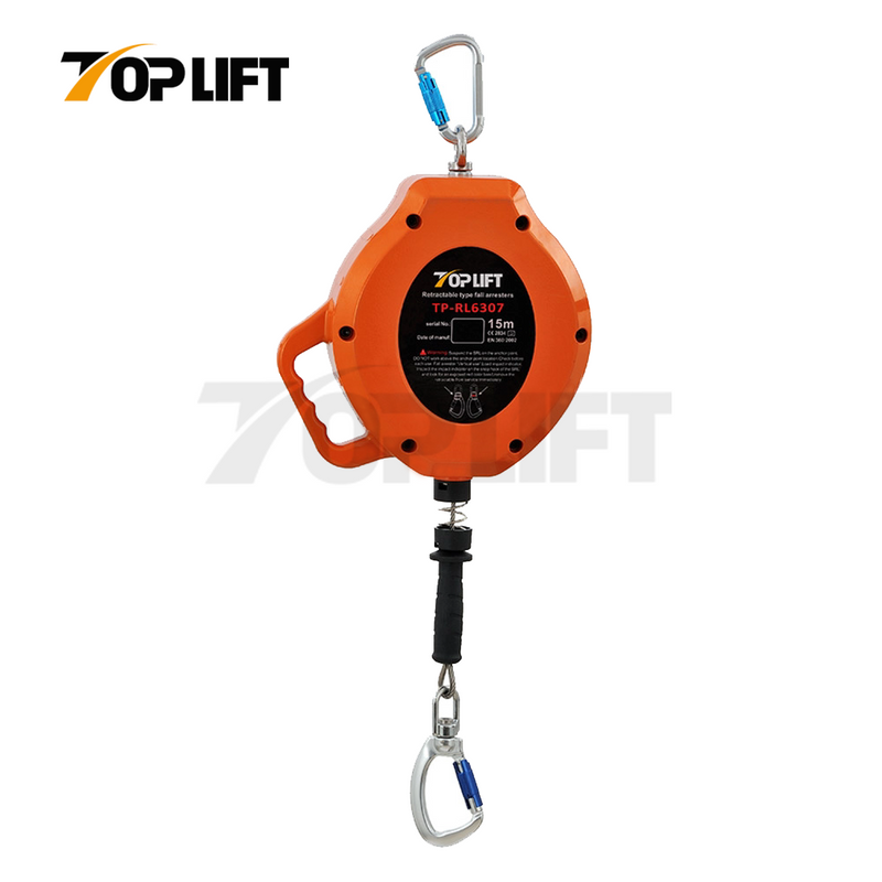 Factory 100KG Capacity Wire Rope Type 15M 20M Self-Retractable Fall Arrester Lifeline 