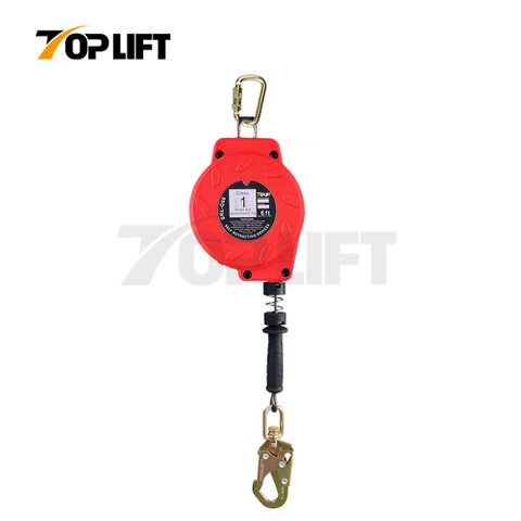 TOPLIFT Manufacturer 6FT - 8FT Wire Rope 310LBS Capacity Retractable Fall Arrester