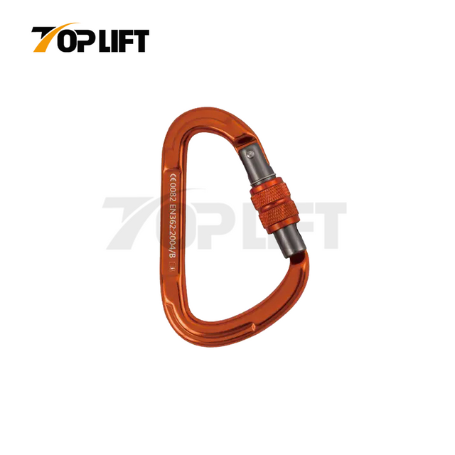 High Strength Aluminium Screwlock Carabiner 24mm Gate Opening 23KN Stength for Fall Protection Safety System