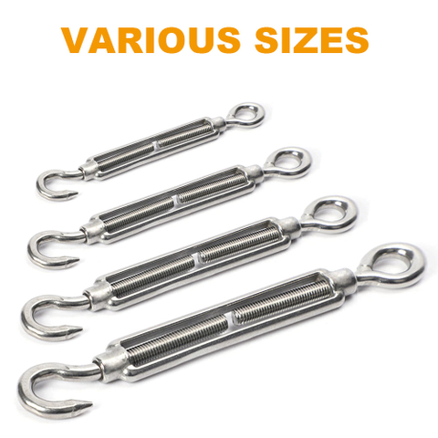 Premium 316 Stainless Steel US Type Turnbuckle with Hook and Eye 