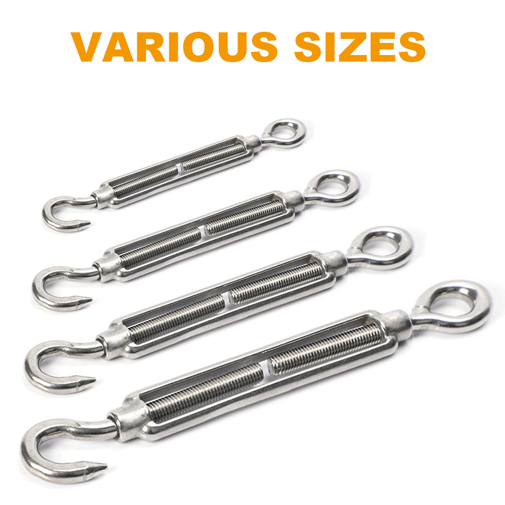 Premium 316 Stainless Steel US Type Turnbuckle with Hook and Eye 