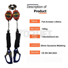 TP-SRL018BSN Capicity 140kg En 360 Dual Leg Webbing Absorber with Scaffold Hook Self-Retracting Lifeline Safety Device Fall Arrester