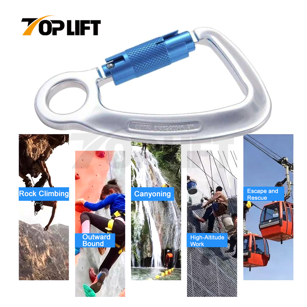  Auto-Locking Climbing Hardware Twist Lock Aluminum Carabiner W/ Captive Eye
