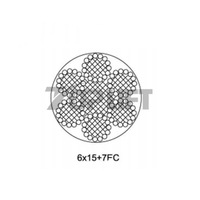 Electric Galvanized / Ungalvanized Steel Wire Rope 6X15+7FC