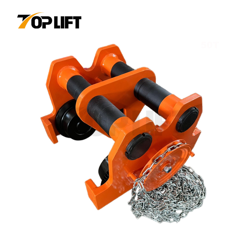 TP-Lifting MG Series Hand Pulling 0.5ton To 50ton Plain Trolley Manual Geared Trolley For Electric Hoist