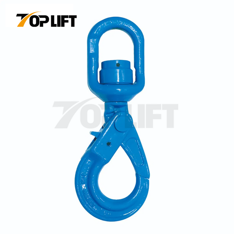 G100 European Type Alloy Steel Swivel Self-locking Hook Lifting Safety Hook Chain Sling with Bearing