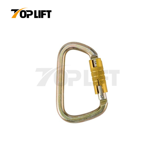 TOPLIFT 25KN Diameter 22mm Safety Twist Locking Carabiner Hook For Fall Arrest