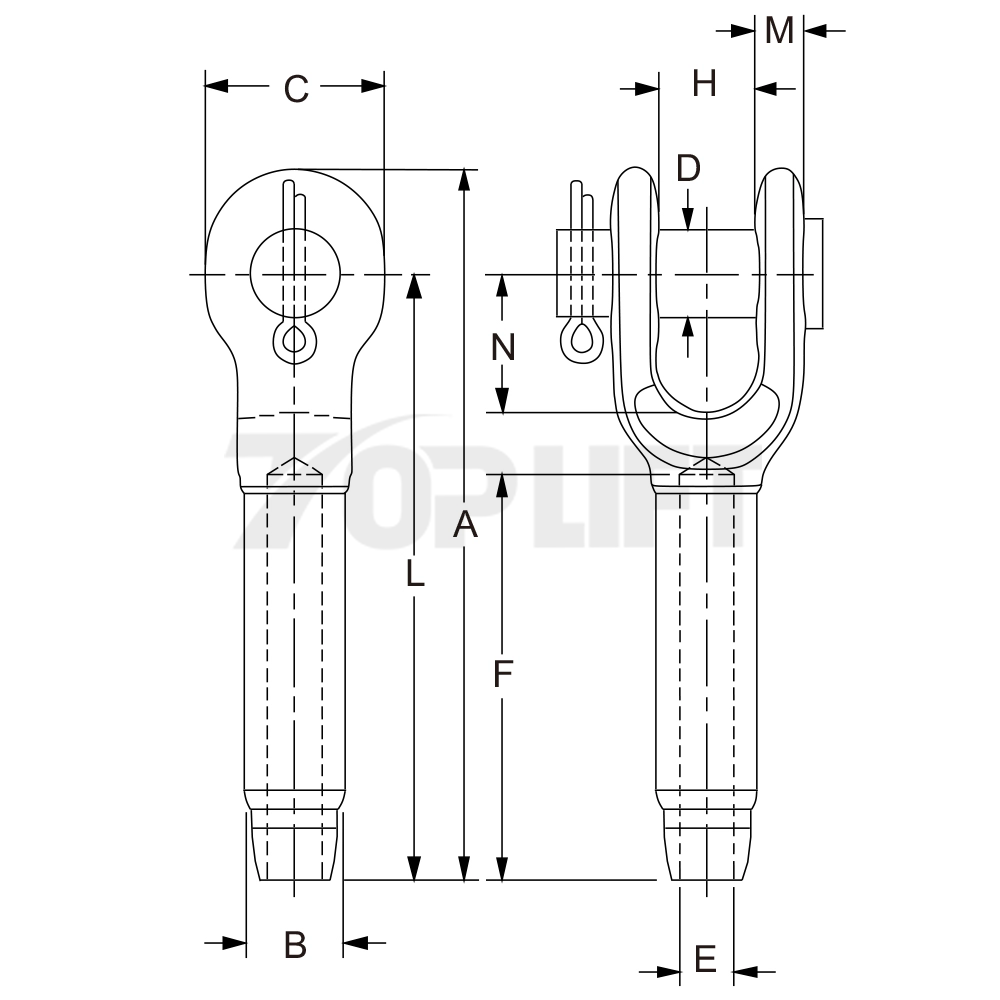 S-501 High Quality Forged Open Swage Socket Suitable for Using with Wire Rope