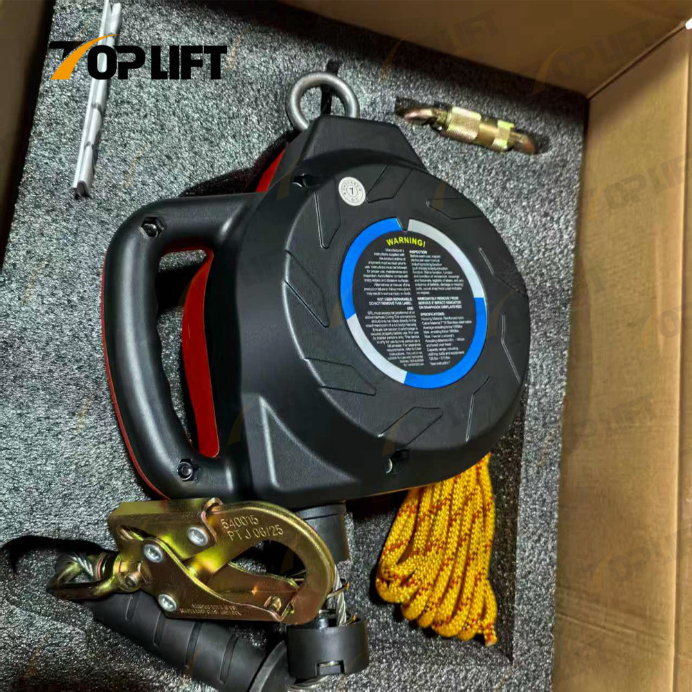 China-Made ANSI Certified 10-33FT Wire Rope Self Retractable Fall Arrester Lifeline
