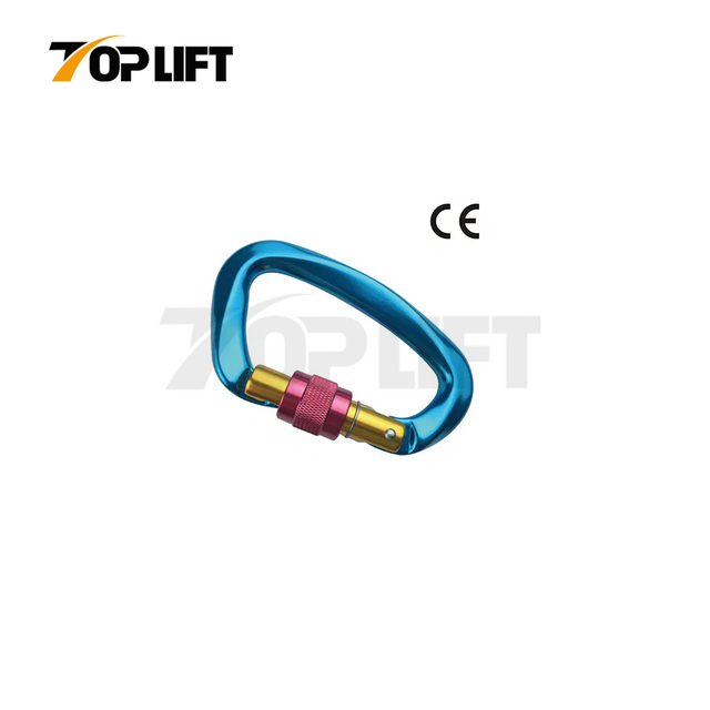 TP-R12 Aluminium Locking D shaped Safety Carabiner Hook For Fall Protection