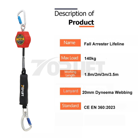 TP-SRL020BN CE Certified En360 Energy Absorber Webbing Self-Retractable Lifeline Fall Arrester