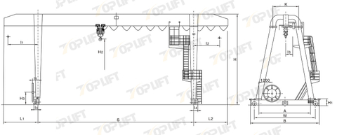 5-16T MH Type Electric Hoist Gantry Crane 