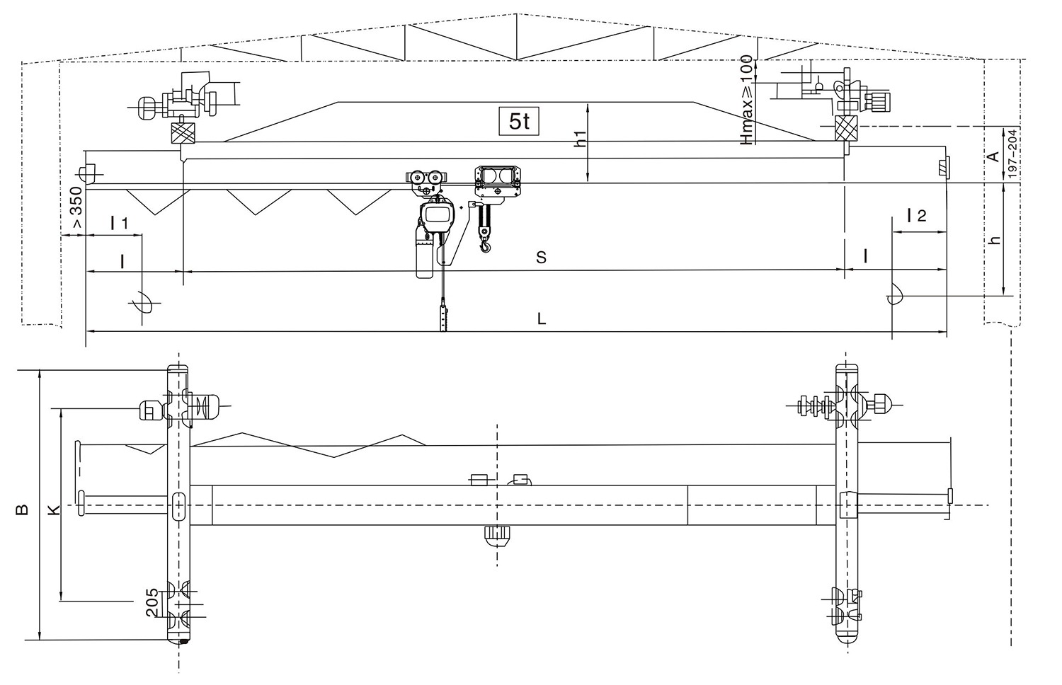 0.5-5T LX型电动单梁悬挂起重机 (2)