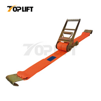 TOPLIFT Safe Cargo Securing 4 Inch Adjustable Ratchet Tie Down Straps
