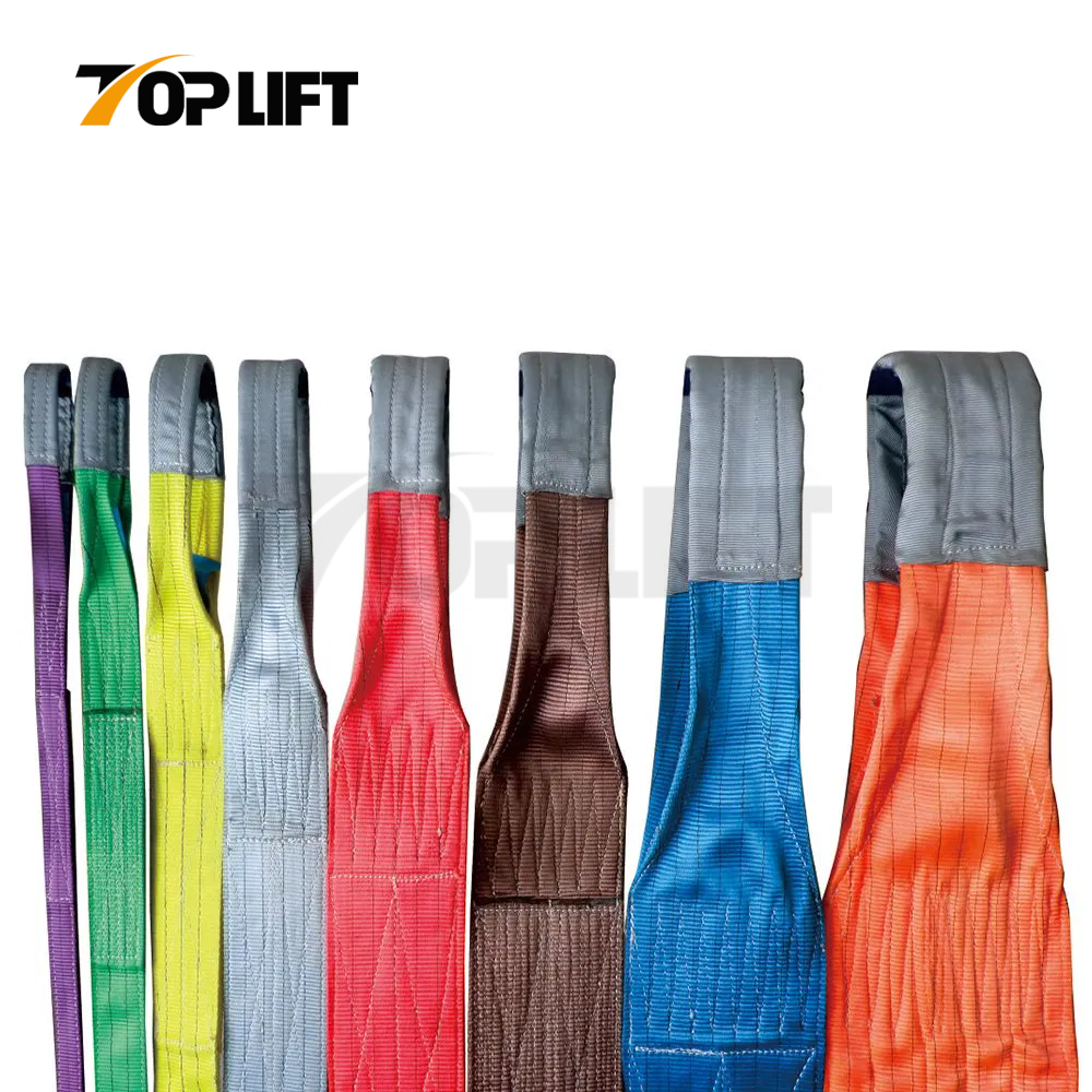 Factory Polyester Lifting Slings 1 Ton 4:1 5:1 6:1 7:1 Webbing Slings for Lifting