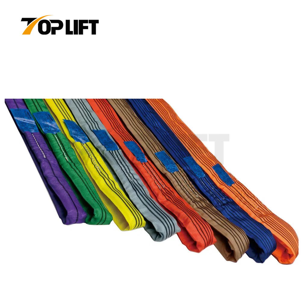 High Strength Soft Polyester 10T -50T Lifting Round Sling