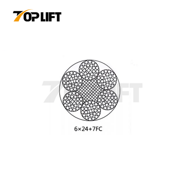 Marine Galvanized Ungalvanized Carbon Steel Wire Rope 6X24+7FC for Construction Lifting