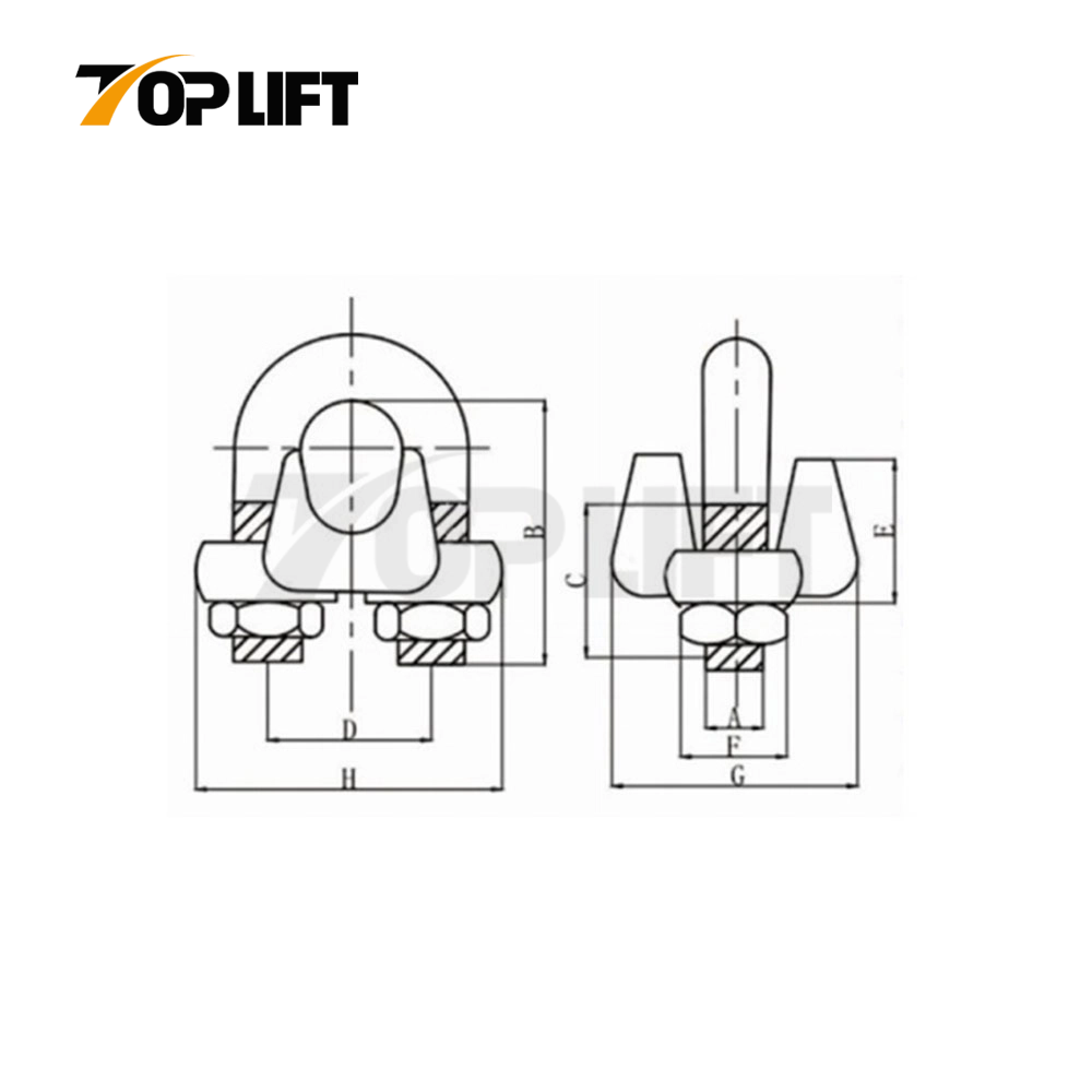 Stainless Steel US Type Drop Forged Wire Rope Clip