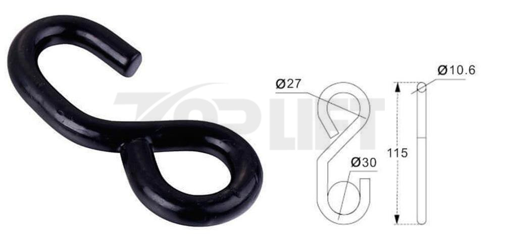 High Quality S Hook for Ratchet Tie Down Ratchet Strap Cargo Lashing