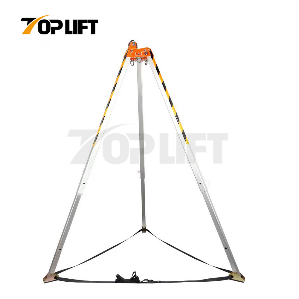 2 Pulley with Winch Lifting Rescue Tripod Safety Aluminum Steel Rescue Tripod