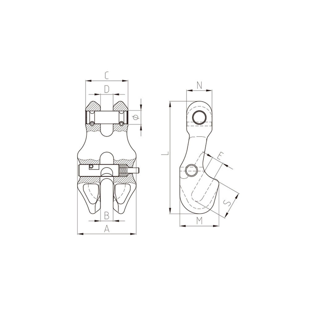 TP-8-638 G80 Rigging Hardware Forged Super Clevis Clutach with Safety Pin
