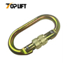 TP-R02A Steel material 25kn swivel climbing self-Locking Oval Carabiner 