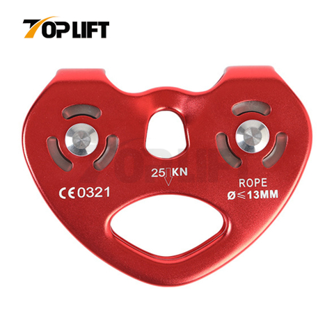 TP-P04 Double Bearing Aluminum Zip Line Pulley Tandem Speed Dual Trolley Rescue Climbing