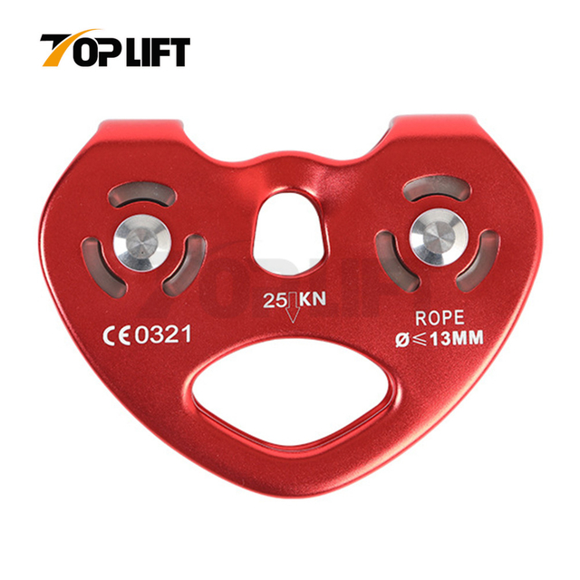 TP-P04 Double Bearing Aluminum Zip Line Pulley Tandem Speed Dual Trolley Rescue Climbing