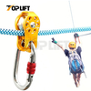 20kN Portable Rock Climbing Pulley Aluminum Alloy Single Fixed SwingPulley for 13mm Rope