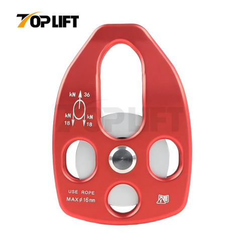 TP-P07 36kN CE Certified Aviation Aluminum Rescue Side Swing Single Sheave Climbing Pulley