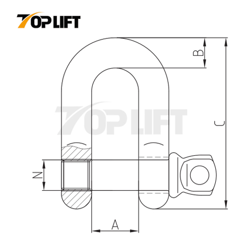 TP-M05 Heavy Duty G80 Super Alloy Steel Screw Pin Dee Shackle for Rigging