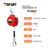 TP-200D 20m Self Retracting Lifeline Fall Protection Retractable Lanyard Galvanized Steel Cable Type Fall Arrester